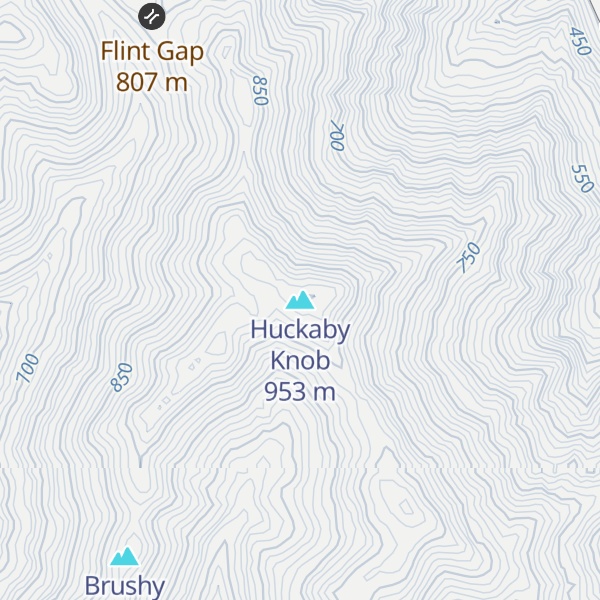 Map of Huckaby Knob