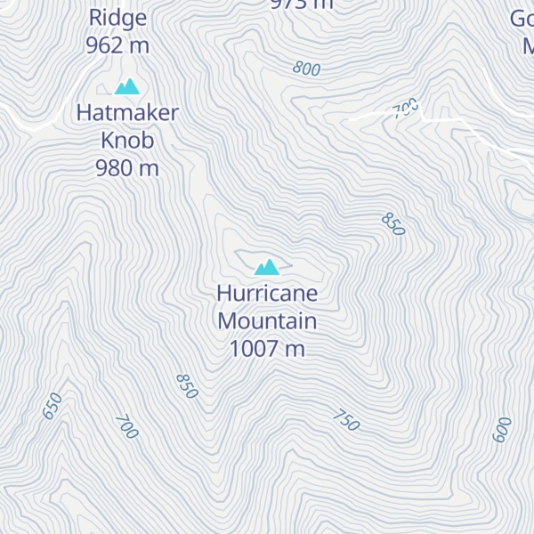 Map of Hurricane Mountain