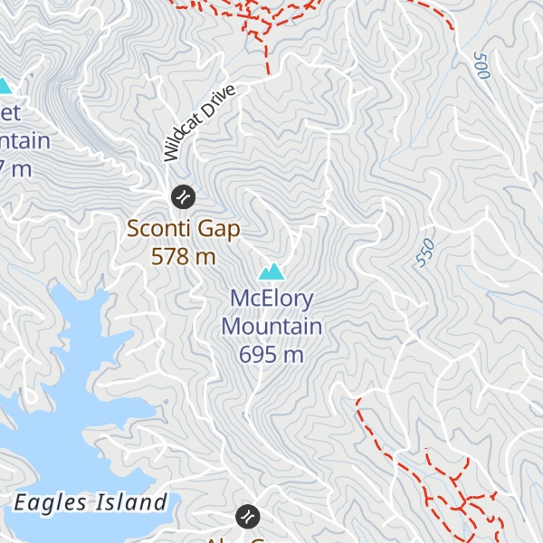 Map of McElory Mountain