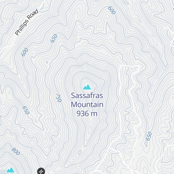 Map of Sassafras Mountain
