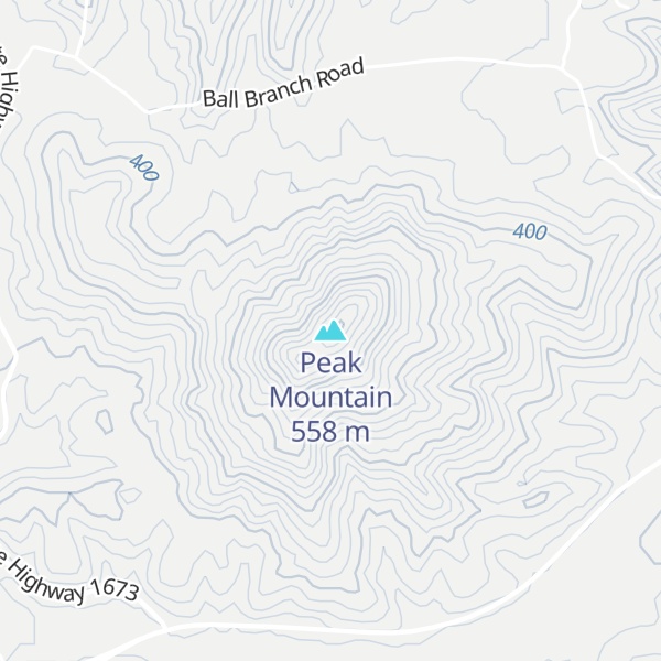 Map of Peak Mountain