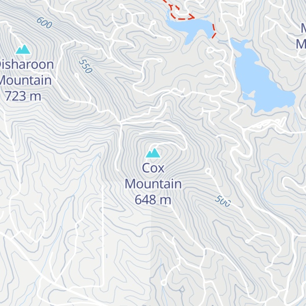 Map of Cox Mountain