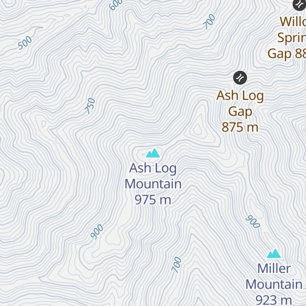 Map of Ash Log Mountain