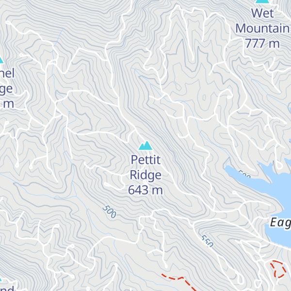 Map of Pettit Ridge