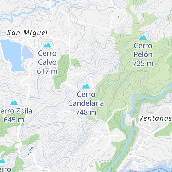 Map of Cerro Candelaria