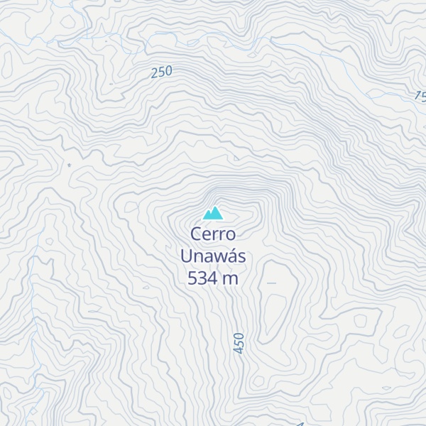 Map of Cerro Unawás