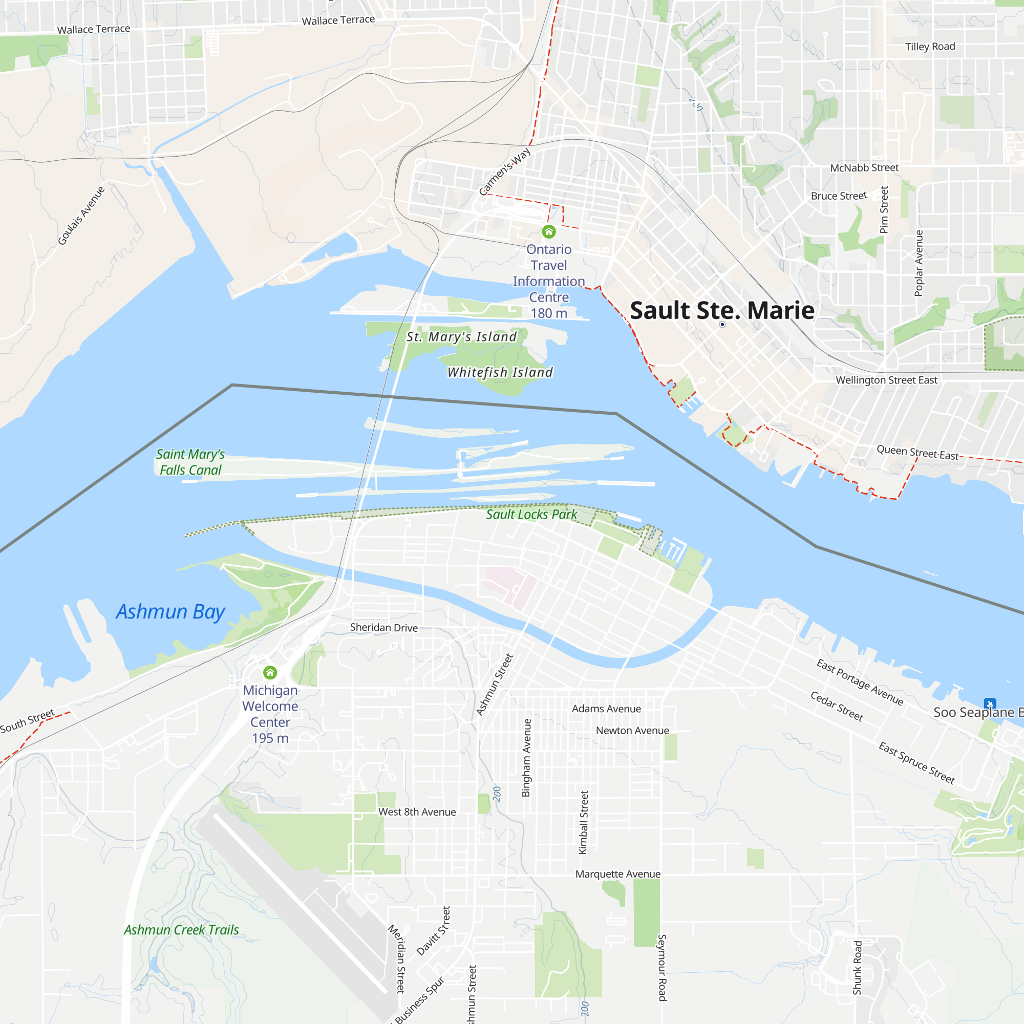 Soo Lock Visitors Center map