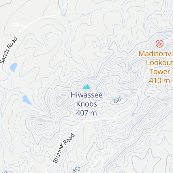 Map of Hiwassee Knobs