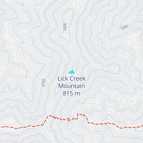 Map of Lick Creek Mountain