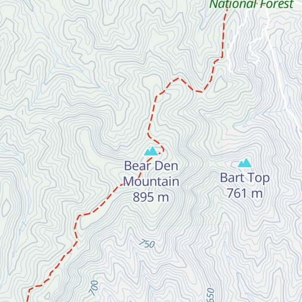 Map of Bear Den Mountain
