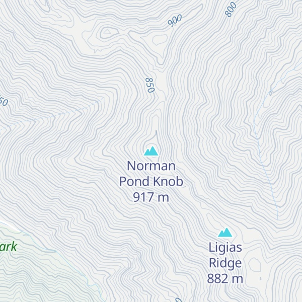 Map of Norman Pond Knob