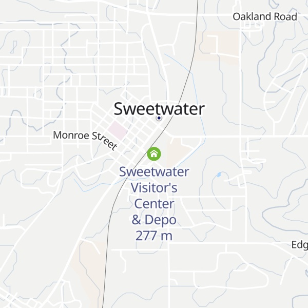 Map of Sweetwater Visitor's Center & Depo