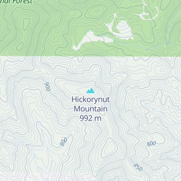 Map of Hickorynut Mountain