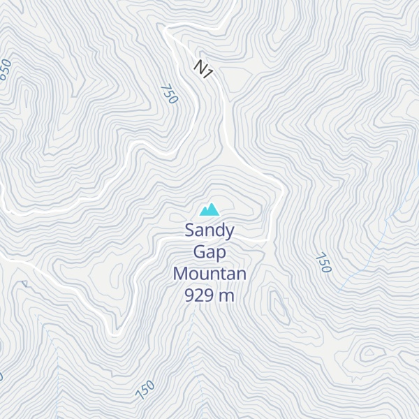 Map of Sandy Gap Mountan