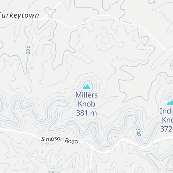 Map of Millers Knob