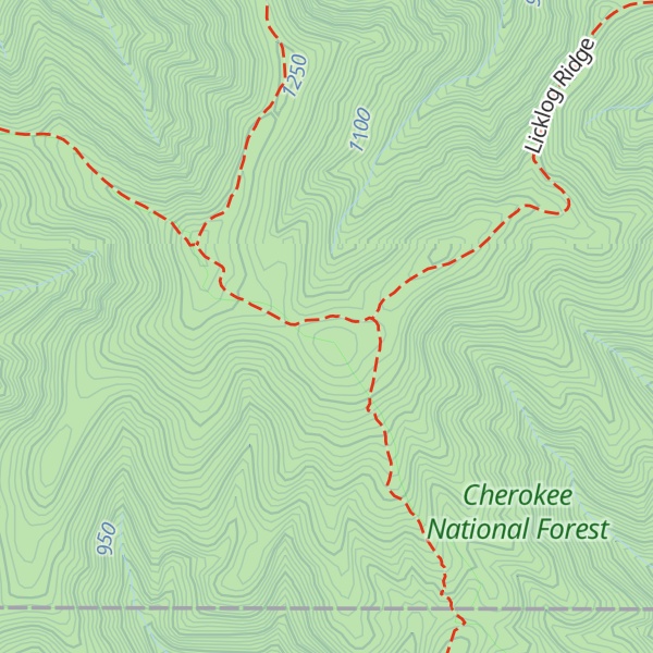 Map of Licklog Ridge