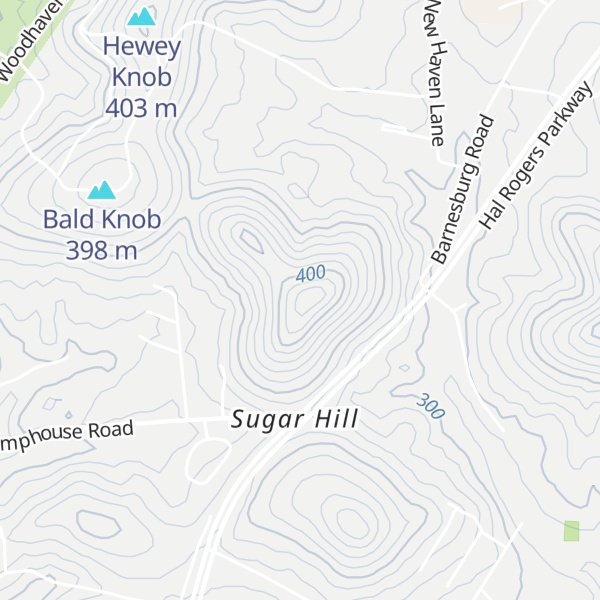 Map of Sugar Hill Knob
