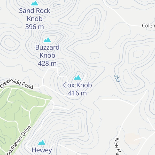 Map of Cox Knob