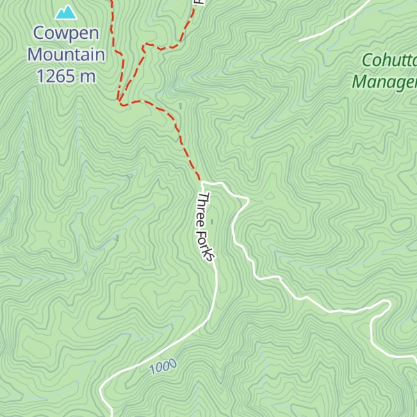 Map of Three Forks Mountain