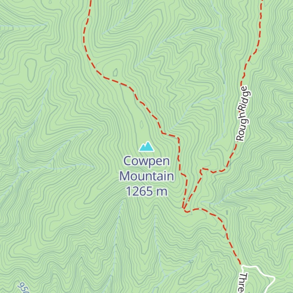 Map of Cowpen Mountain