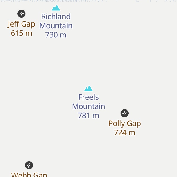 Map of Freels Mountain