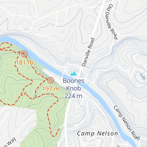 Map of Boones Knob