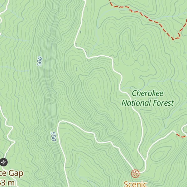 Map of Chilhowee Mountain