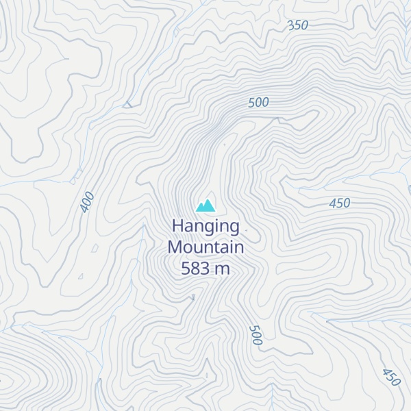 Map of Hanging Mountain