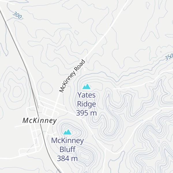 Map of Yates Ridge