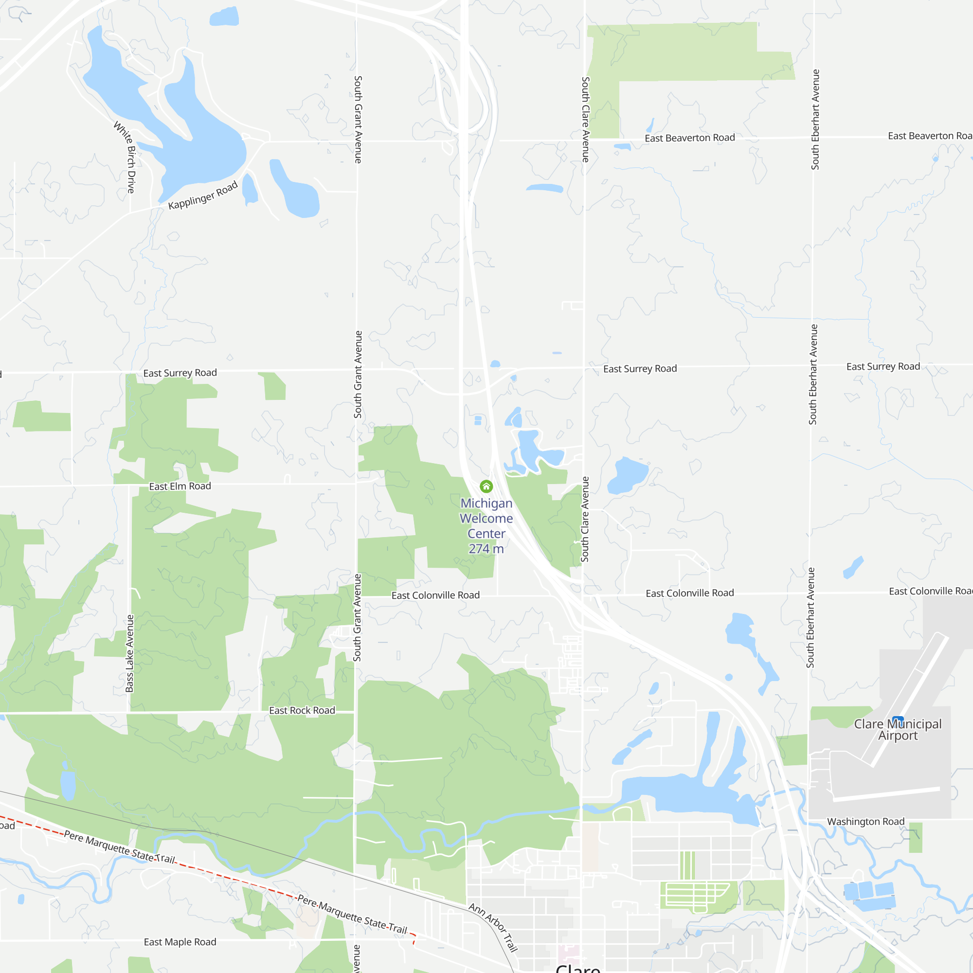 Michigan Welcome Center map