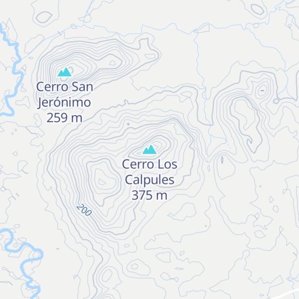 Map of Cerro Los Calpules