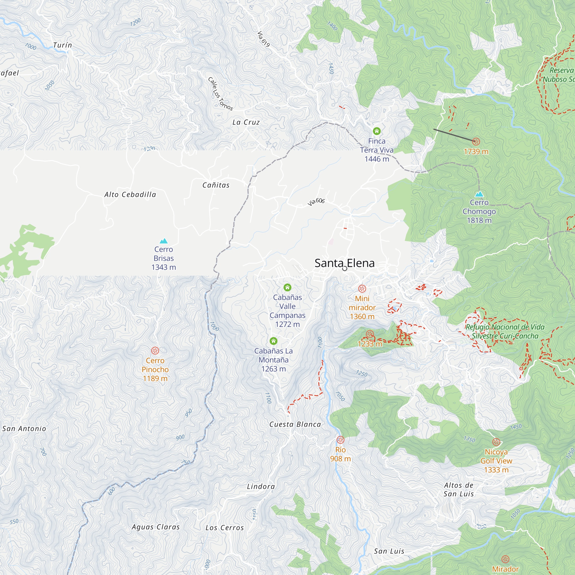 Cabañas Valle Campanas map