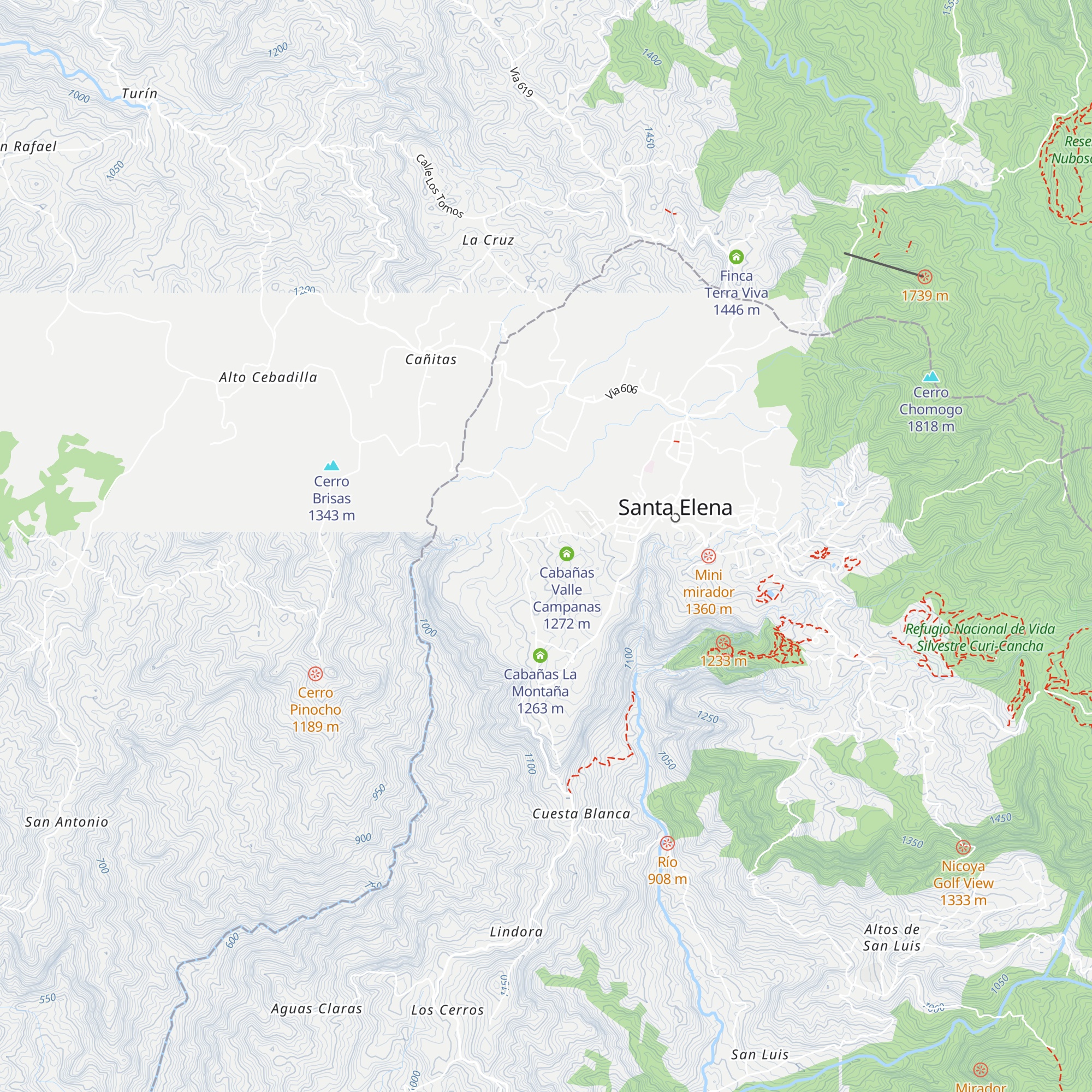 Cabañas La Pradera map