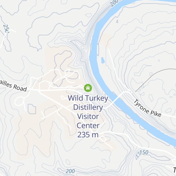 Map of Wild Turkey Distillery Visitor Center