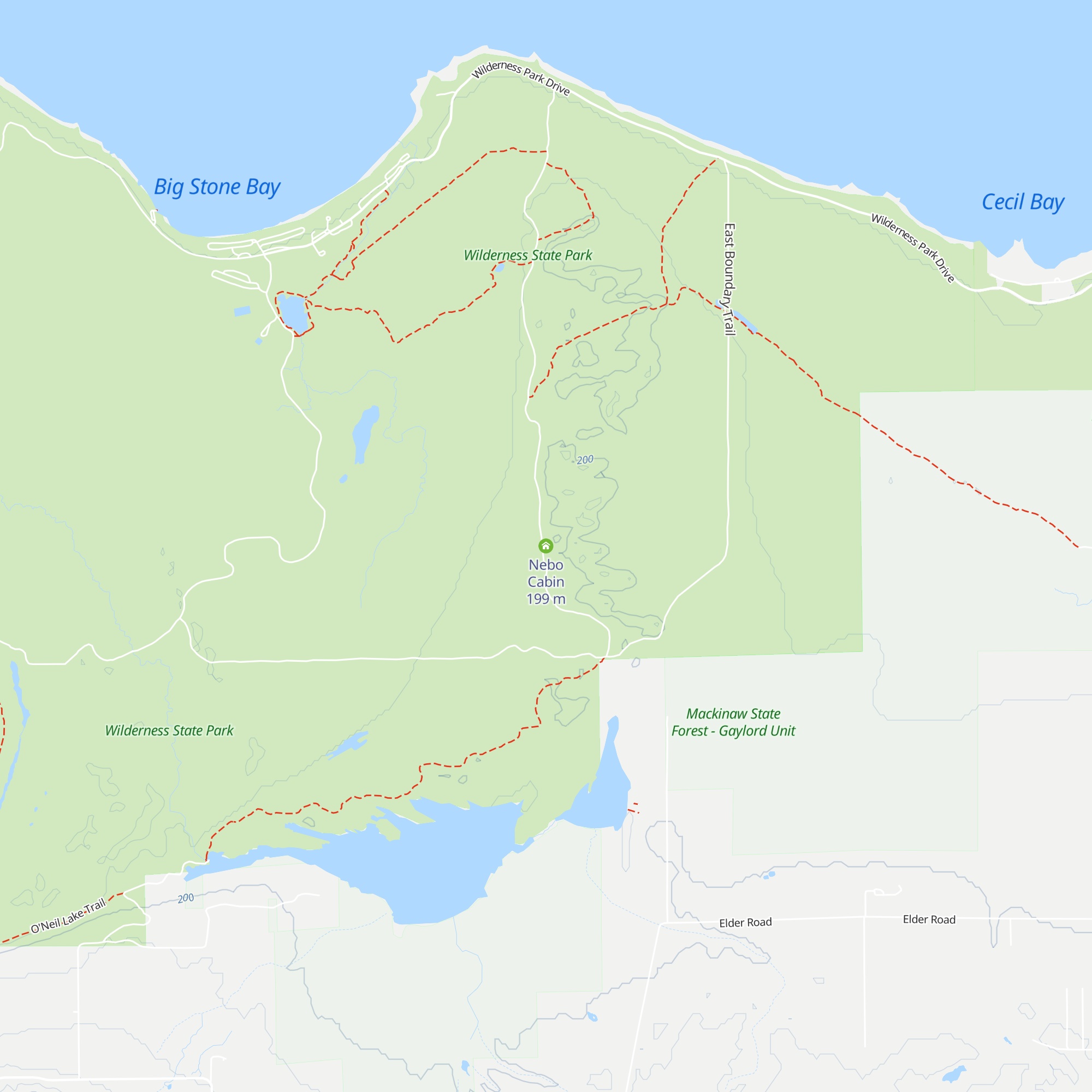Nebo Cabin map
