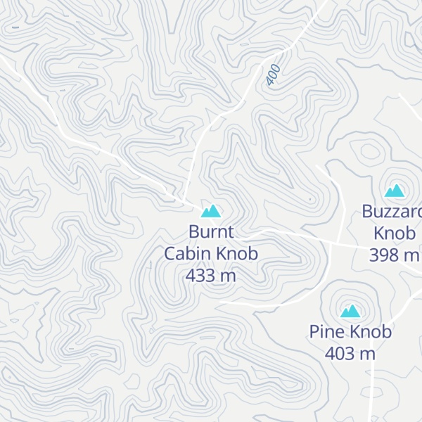 Map of Burnt Cabin Knob