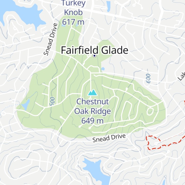 Map of Chestnut Oak Ridge