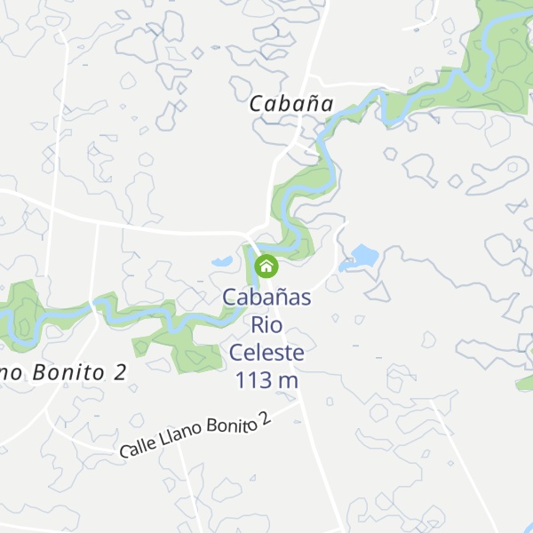 Map of Cabañas Rio Celeste