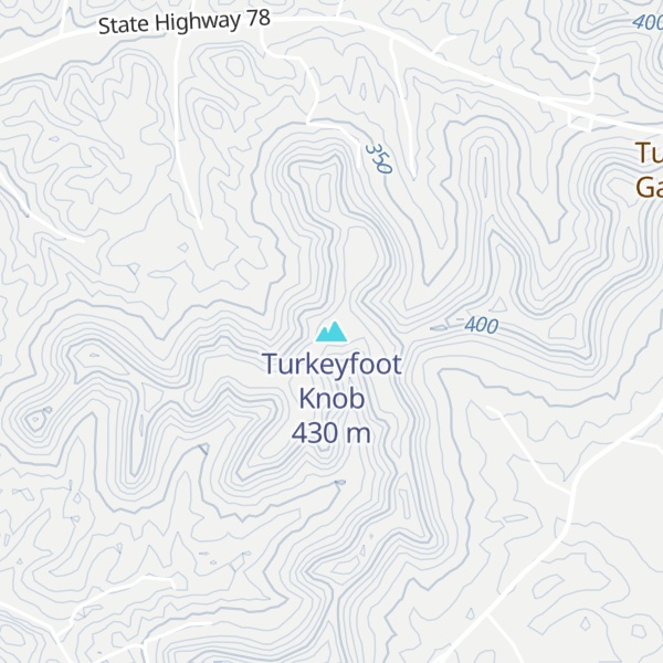 Map of Turkeyfoot Knob