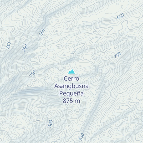 Map of Cerro Asangbusna Pequeña
