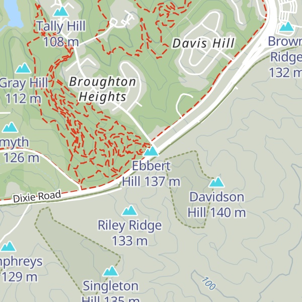 Map of Ebbert Hill