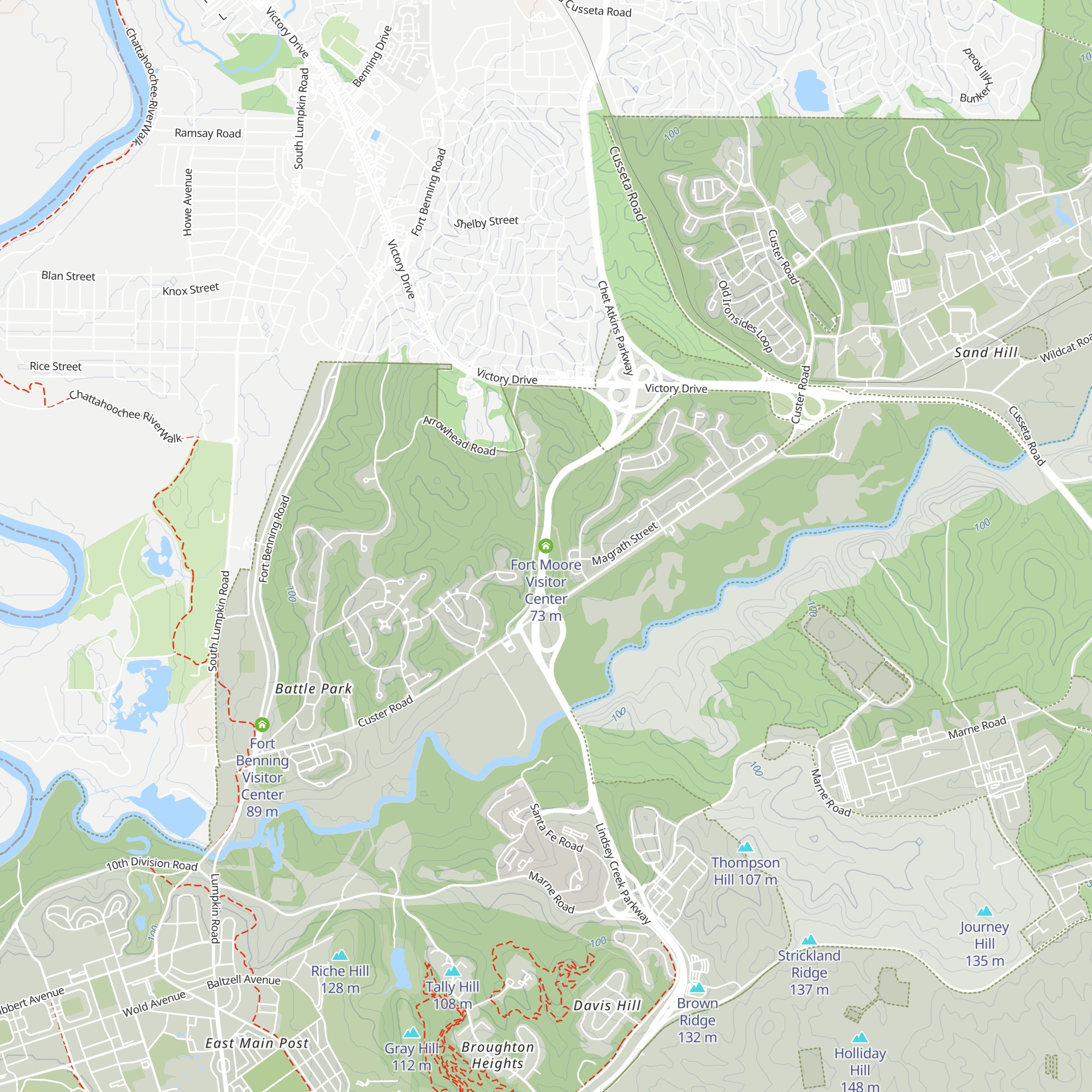 Fort Moore Visitor Center map