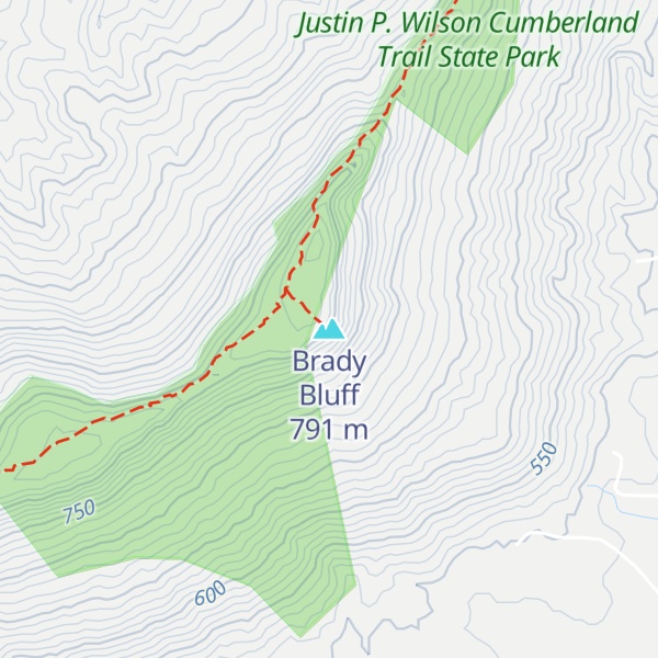 Map of Brady Bluff