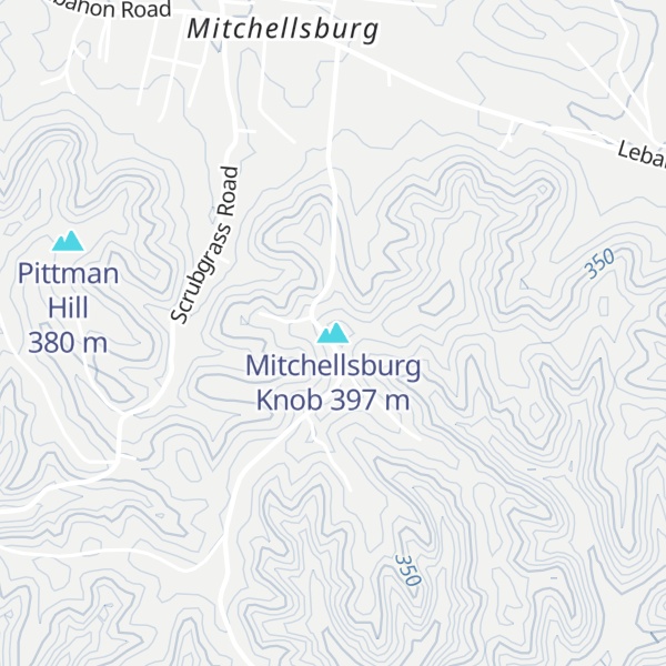 Map of Mitchellsburg Knob