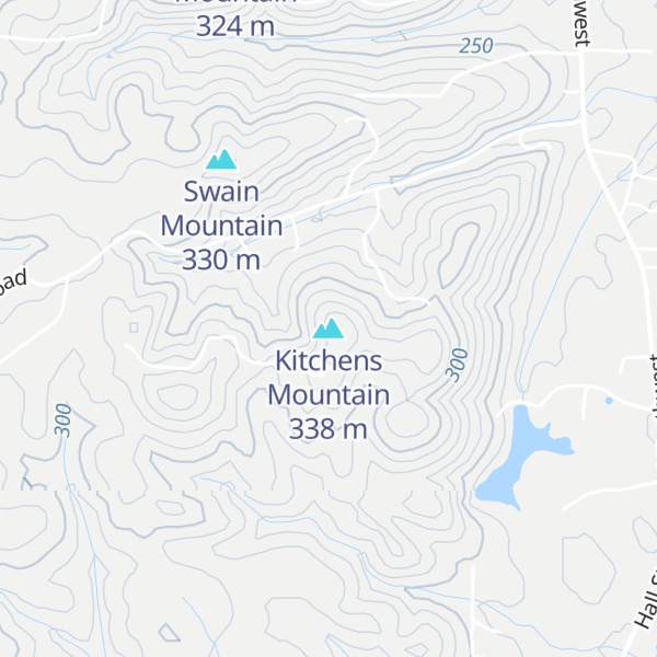 Map of Kitchens Mountain