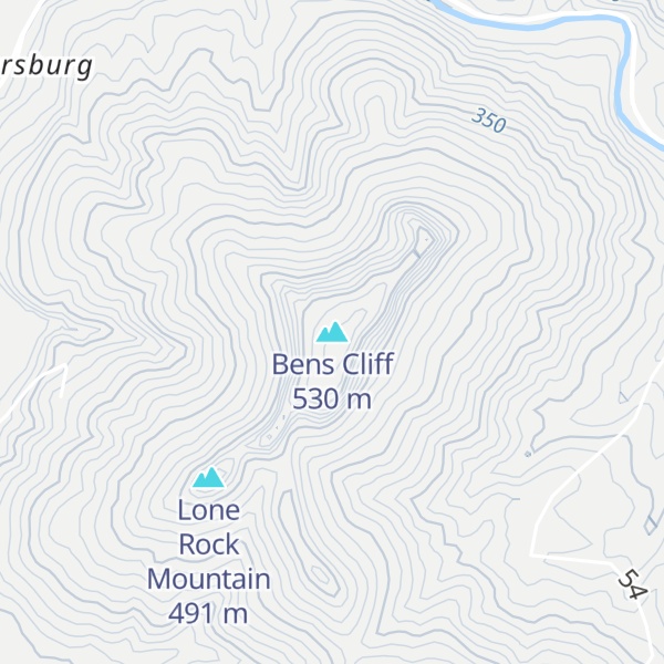 Map of Bens Cliff