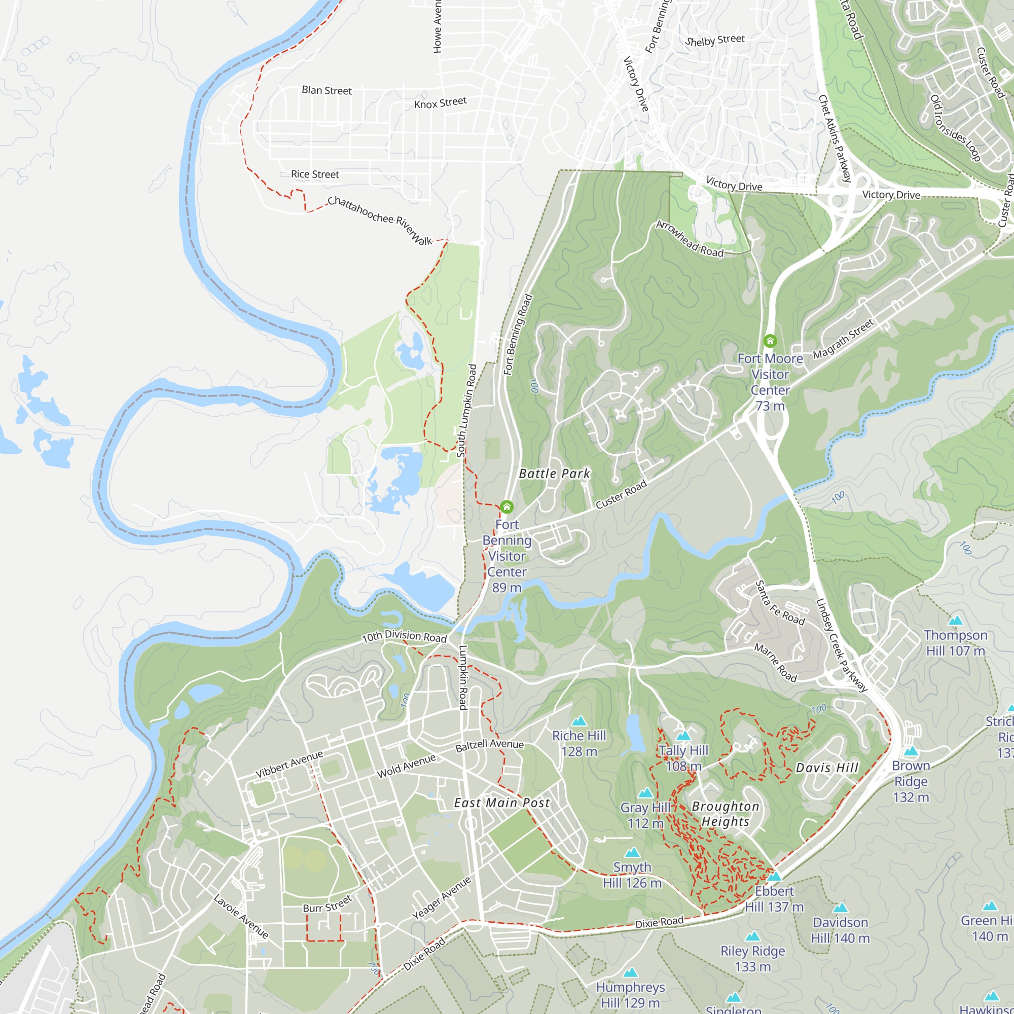 Fort Benning Visitor Center map