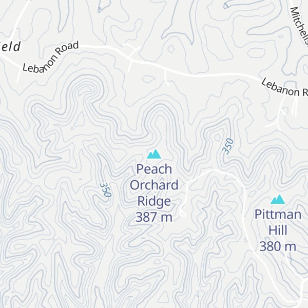 Map of Peach Orchard Ridge