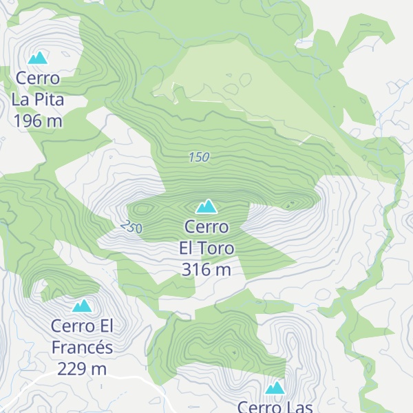 Map of Cerro El Toro