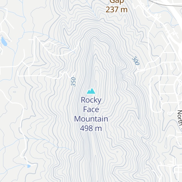 Map of Rocky Face Mountain